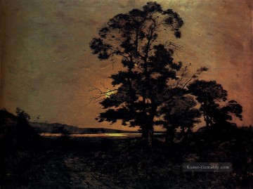  Henri Malerei - Mondschein auf dem Loire Papier Landschaft Henri Joseph Harpignies